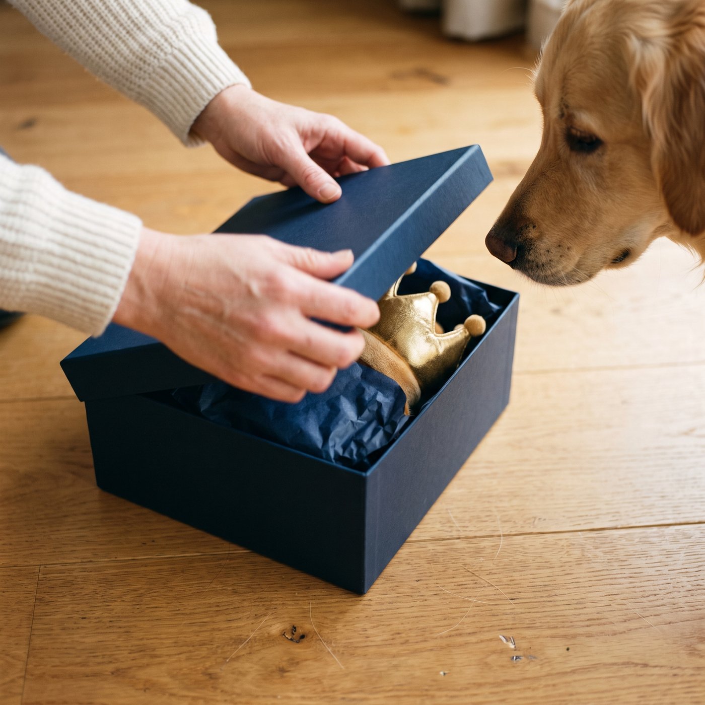 Royal pet gift box moment