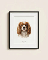 Custom pet portrait, realistic style, framed print - main product photo