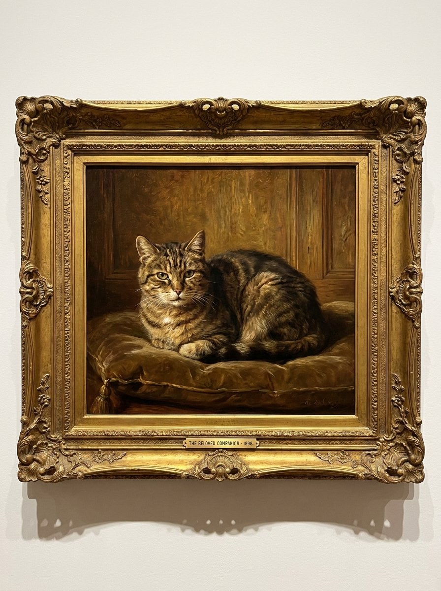 A In Loving Memory | Tabby at home beside its framed portrait
